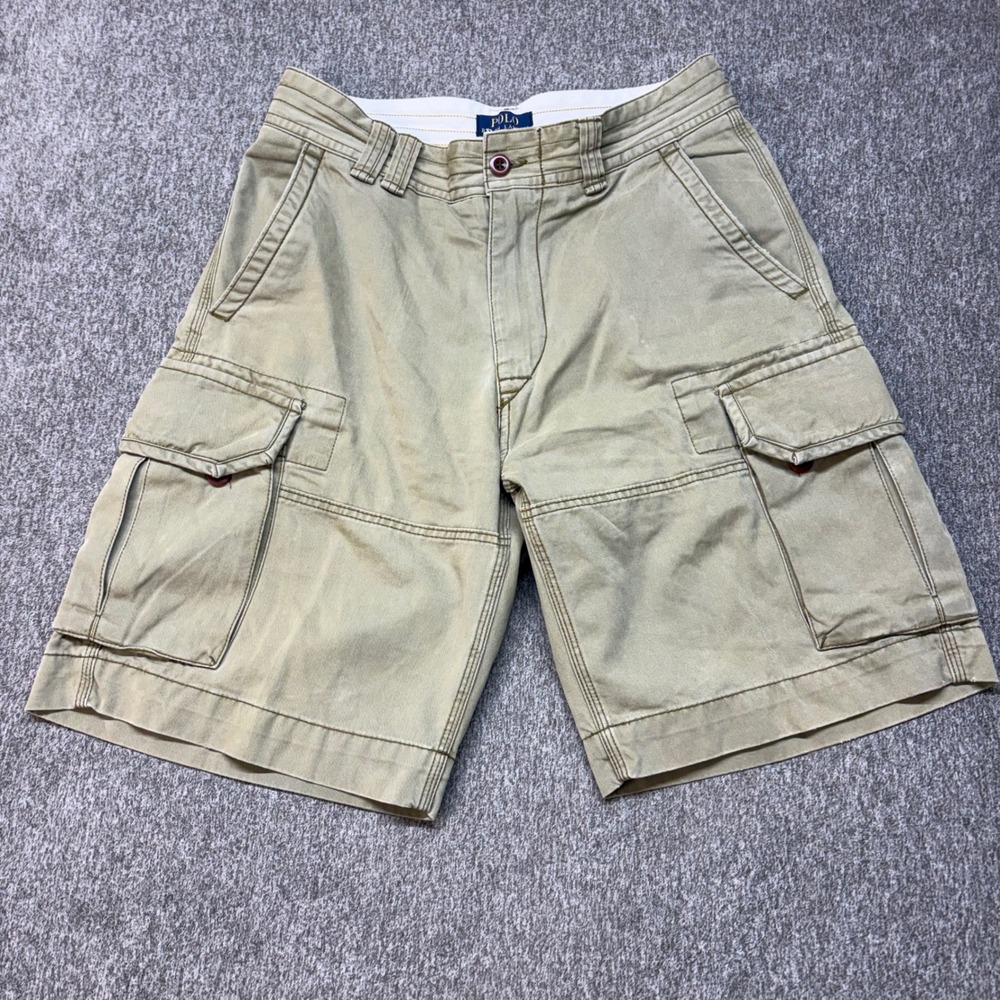 Polo Ralph Lauren Mens Cargo Shorts Khaki Tan Cotton Twill 31 Utility Casual